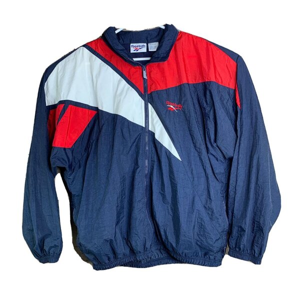 Reebok  Classics Vector Track J Zip Windbreaker Jacket Removable Hood Mens Large - Picture 1 of 10